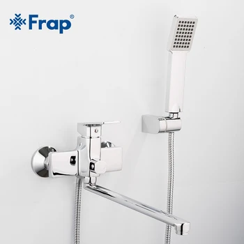 Frap Новый Смеситель для душа для ванны с выпускной трубой 345 мм, смесители для ванной комнаты, смеситель для воды с квадратной ручной насадкой для душа F2246
