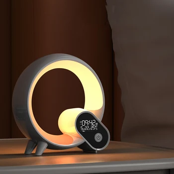 Красочный световой Q-образный динамик с будильником Стильный Маленький Усиленный динамик для спальни, гостиной