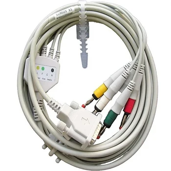 DB 15Pin Цельный 5-разрядный кабель IEC Banana 4,0 мм для ЭКГ