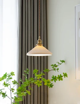 Скандинавская керамическая люстра Освещение Спальни Роскошный светодиодный потолочный светильник для кухни Столовой Ресторана Бара Японские Светильники
