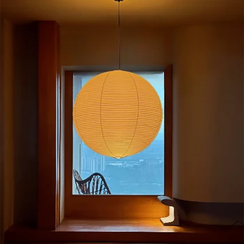 Японский Современный Подвесной Светильник Noguchi Yong LED Akari Из Рисовой Бумаги Подвесной Светильник E27 Wabi-sabi Потолочная Люстра Для Домашнего Ресторана