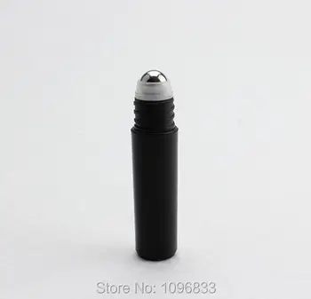Маленький флакон черного цвета со стальным шариком, Флакон-роллер для крема для глаз 5 г, Флакон-роллер для косметики 5 мл, Rollon, 50 шт./лот