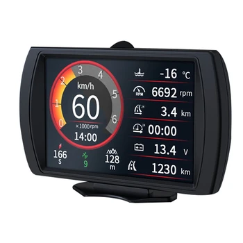 Многофункциональный автомобильный головной дисплей M90 HUD GPS, измеритель наклона, OBD-II, одометр скорости, автомобильные аксессуары