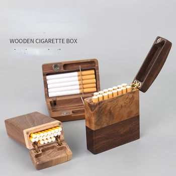 Креативная коробка для сигарет из цельного дерева, 10 сигарет крупного помола, 15 сигарет тонкого помола, 20 Деревянных коробок для сигарет