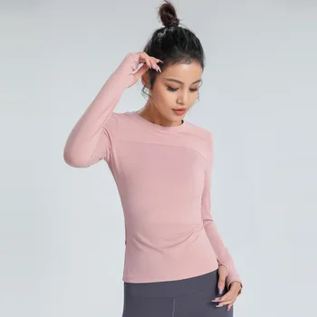lululemoni Yoga, Женский осенний быстросохнущий спортивный топ с длинным рукавом, облегающая профессиональная футболка для тренировок по бегу, фитнес-йога