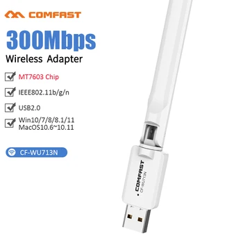300 Мбит/с MT7603U Беспроводная Сетевая карта Mini USB WiFi Адаптер LAN Wi-Fi Приемник Dongle Антенна 802.11 b/g/n для ПК Windows8 10 11