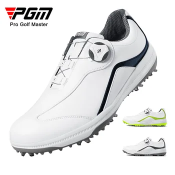 Обувь для гольфа PGM, мужская водонепроницаемая обувь, вращающиеся шнурки, спортивные гвозди, повседневная мужская обувь для гольфа