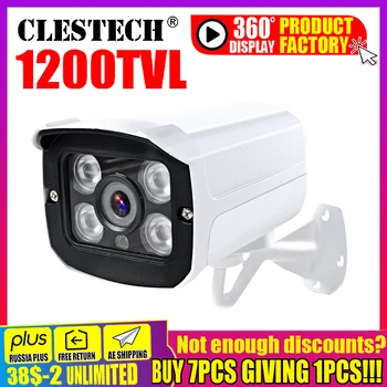 Металлическая Настоящая 1200TVL HD Камера видеонаблюдения Водонепроницаемая IP66 Наружная Безопасность IR-CUT 4Led Массив Инфракрасного 30 м Ночного Видения безопасности vidicon