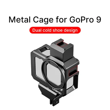 Ulanzi G9-5 Металлическая клетка для Gopro Hero 9 Каркасный чехол с двойной камерой 
