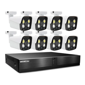 WESECUU системы домашней безопасности комплект камер видеонаблюдения poe камера система видеонаблюдения камера