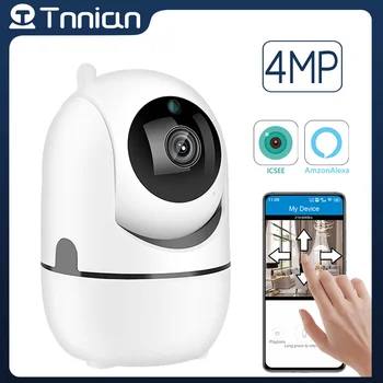 Tnnian 4-мегапиксельная WiFi IP-камера Радионяня Беспроводная камера видеонаблюдения для помещений Автоматическое отслеживание Аудио-Видео Камеры наблюдения iCSee