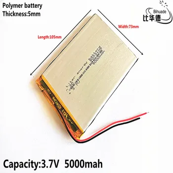 Литровая энергетическая батарея хорошего качества 5073105 5500 мАч, литий-ионная батарея для планшетных ПК 7, 8, 9 дюймов, полимерная батарея 3,7 В с