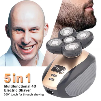 Перезаряжаемая электробритва 5 в 1, Бритвы с пятью плавающими головками, Машинка для стрижки волос, Триммер для ушей, мужская щетка для чистки лица