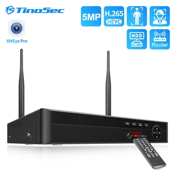 TinoSec WiFi Сетевой Видеомагнитофон H.265 8-канальная камера безопасности NVR Беспроводная сеть видеонаблюдения Рекордер на жестком диске для Onvif