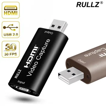RULLZ Mini 4K-1080P USB 2.0 HDMI Плата захвата аудио-видео для телефона PS3 PS4, коробка для записи игр, устройство для прямой трансляции на ПК