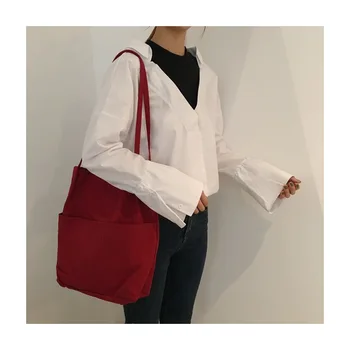 Женская холщовая сумка, литературная сумка через плечо, белая студенческая школьная сумка, простая женская упаковка, Элегантная холщовая сумка, сумки-тоут