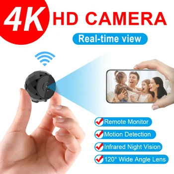 2021New Wifi Мини-Камера Full HD 1080P/4K Cam Секретная Крошечная Беспроводная IP-сеть Монитор Безопасности Ночная Версия Веб-Камеры для Дома