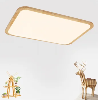Скандинавский деревянный потолочный светильник поверхностного монтажа, светодиодный потолочный светильник, простой светильник для спальни lampara led techo lamparas de techo