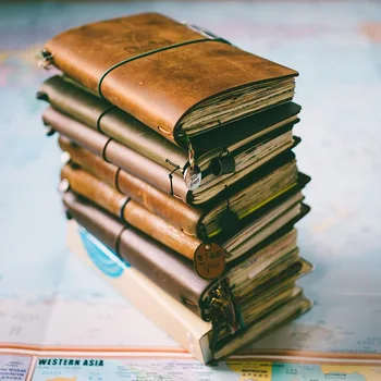 Дефектный Блокнот в ретро кожаной обложке, Портативный Журнал, Дневник путешествий, Книга ручной работы в японском стиле, подарок 